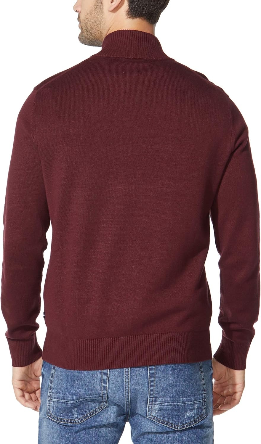image:imageNautica Mens QuarterZip SweaterRoyal Burgundy