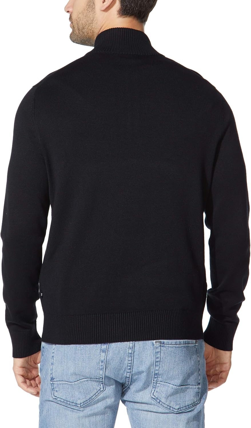 image:imageNautica Mens QuarterZip SweaterTrue Black