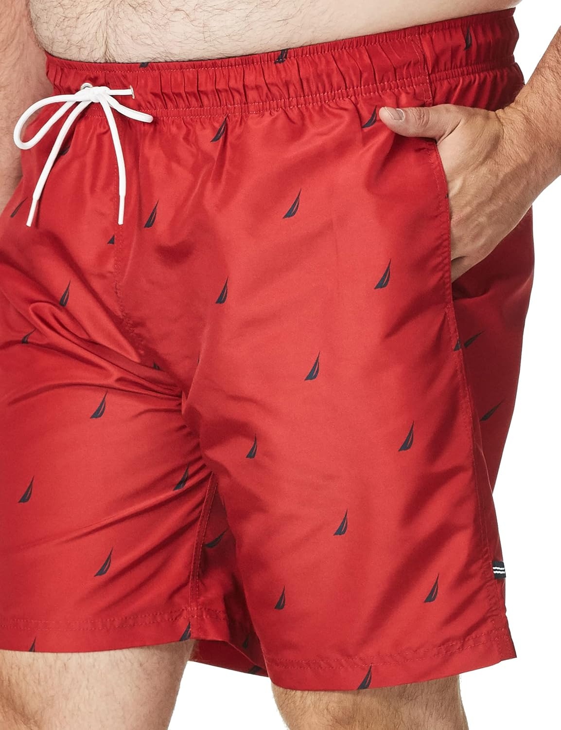 image:imageNautica Mens Quick Dry All Over JClass Sailboat Print Swim TrunkNautica Red