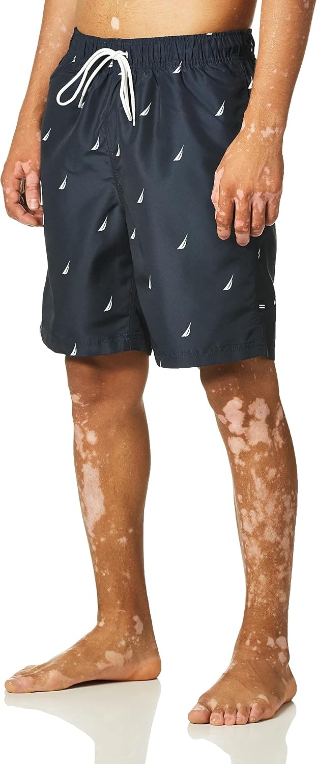 image:imageNautica Mens Quick Dry All Over JClass Sailboat Print Swim TrunkNavy