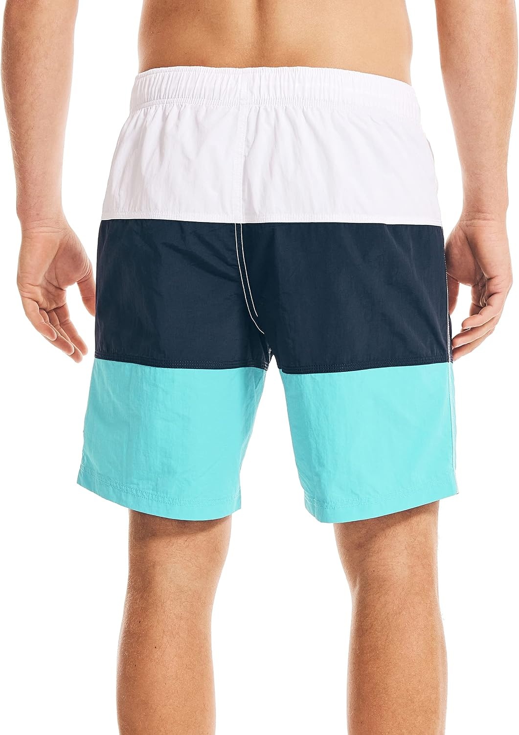 image:imageNautica Mens Quick Dry Classic Logo TriBlock Series Swim TrunkCalypso Blue