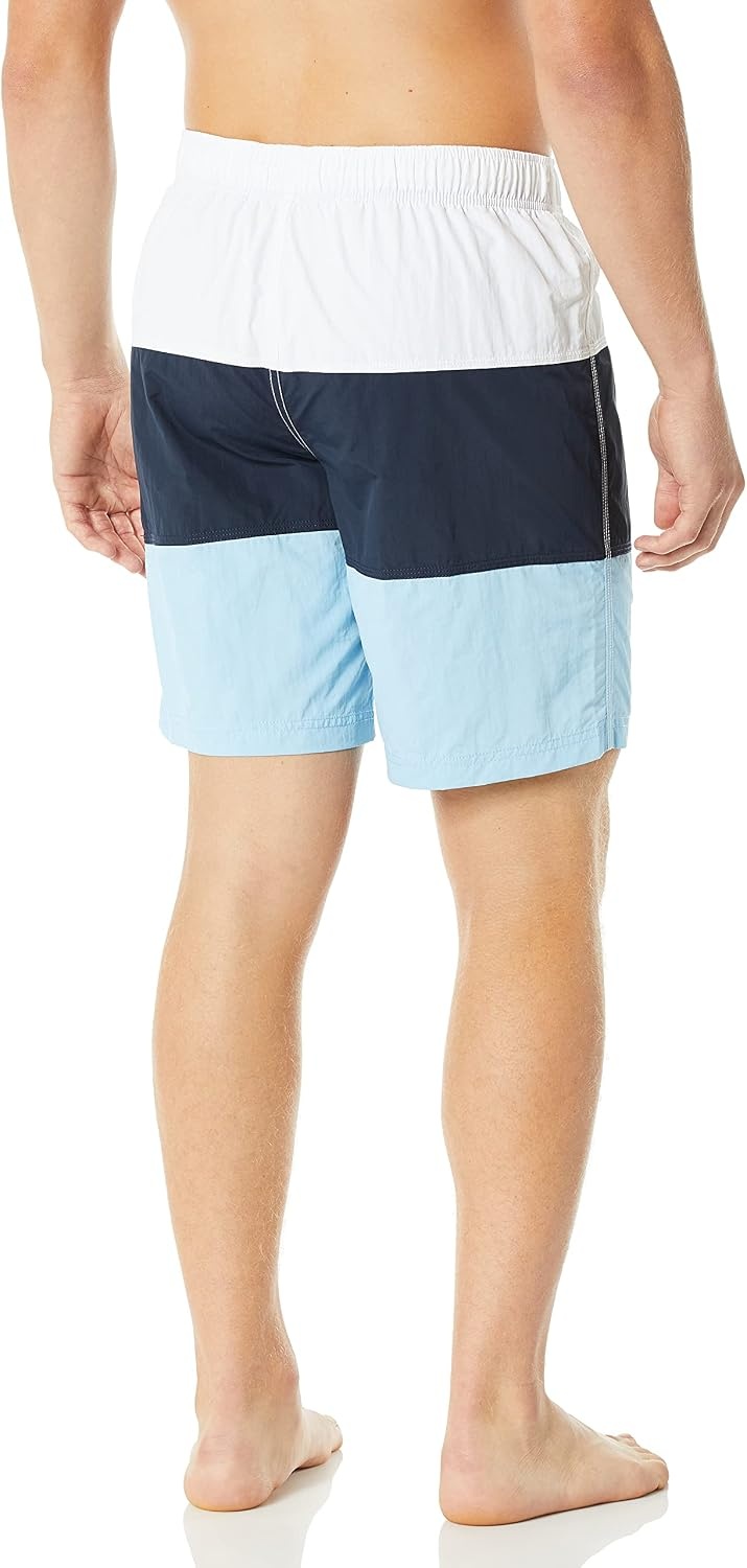 image:imageNautica Mens Quick Dry Classic Logo TriBlock Series Swim TrunkCool Breeze