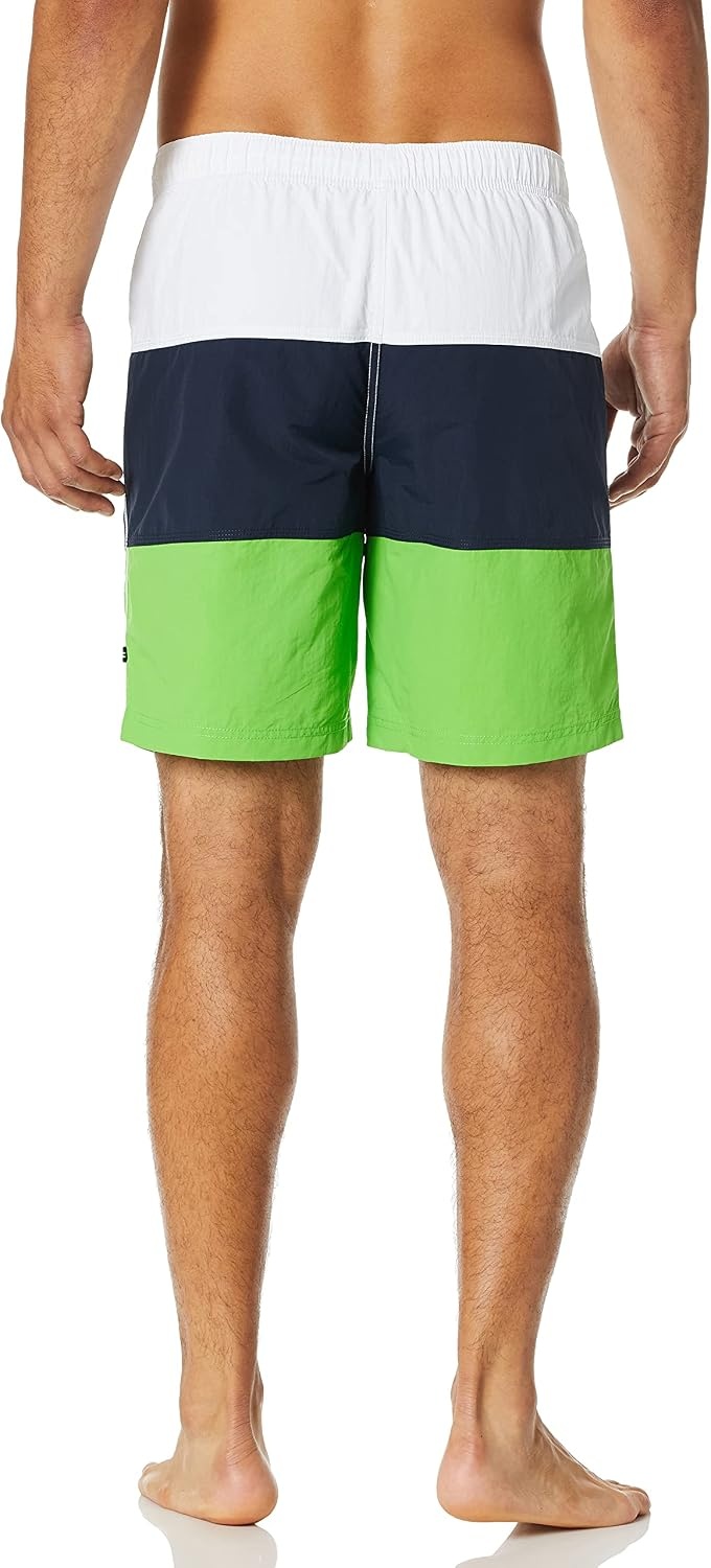 image:imageNautica Mens Quick Dry Classic Logo TriBlock Series Swim TrunkGrass Blade