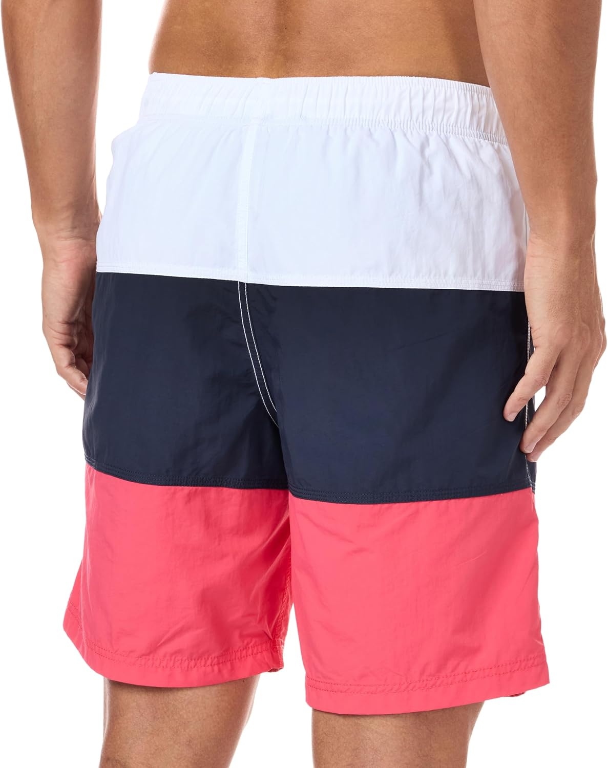 image:imageNautica Mens Quick Dry Classic Logo TriBlock Series Swim TrunkMelon Berry