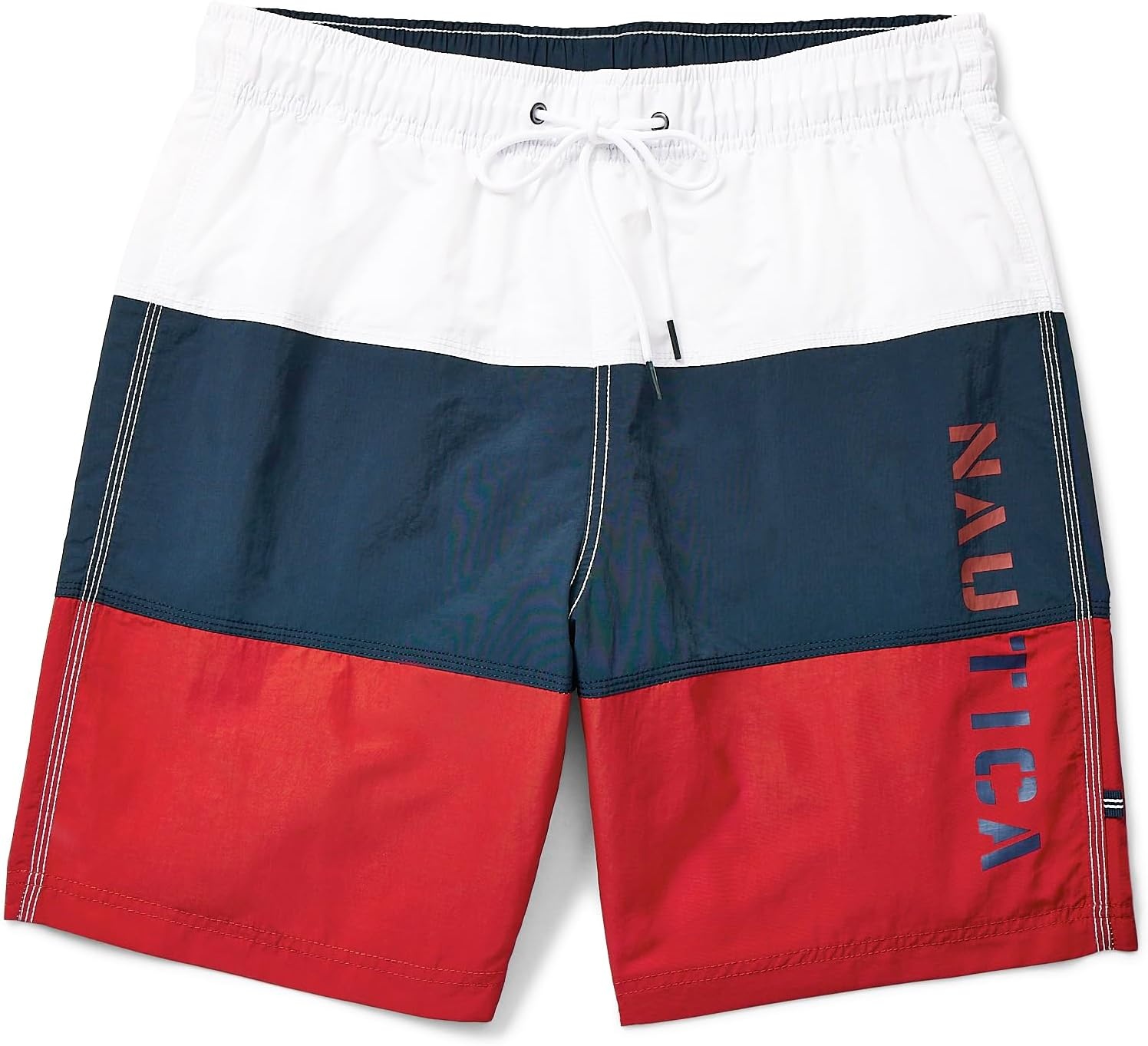 image:imageNautica Mens Quick Dry Classic Logo TriBlock Series Swim TrunkNautica Red