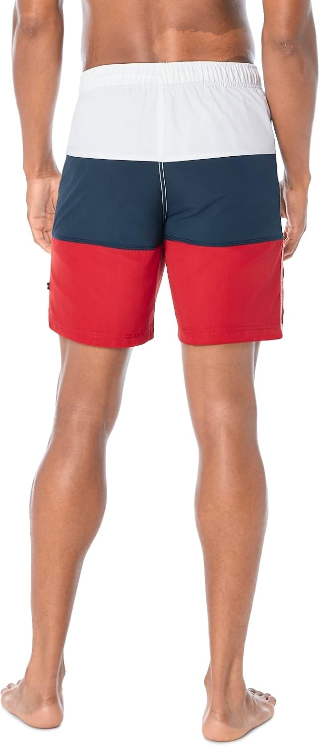 image:imageNautica Mens Quick Dry Classic Logo TriBlock Series Swim TrunkNautica Red