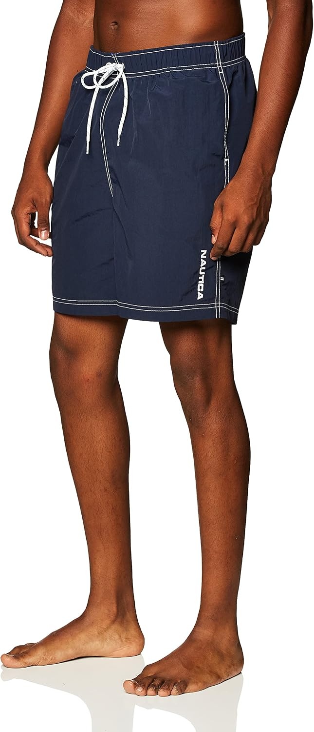 image:imageNautica Mens Quick Dry Solid Swim TrunkNavy
