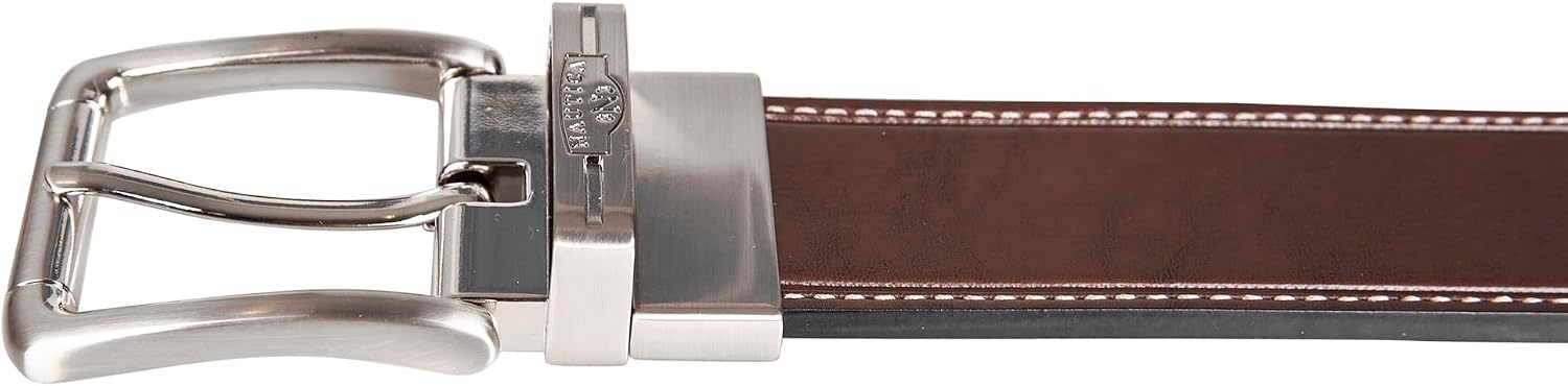 image:imageNautica Mens Reversible Leather Belt 2in1 Classic Everyday Business Work Dress Casual Metal BuckleCasual Leather BlackBrown