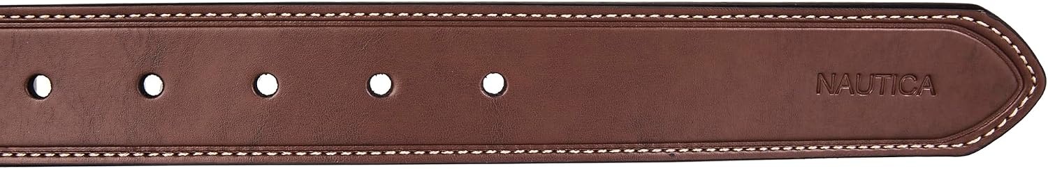 image:imageNautica Mens Reversible Leather Belt 2in1 Classic Everyday Business Work Dress Casual Metal BuckleCasual Leather BlackBrown