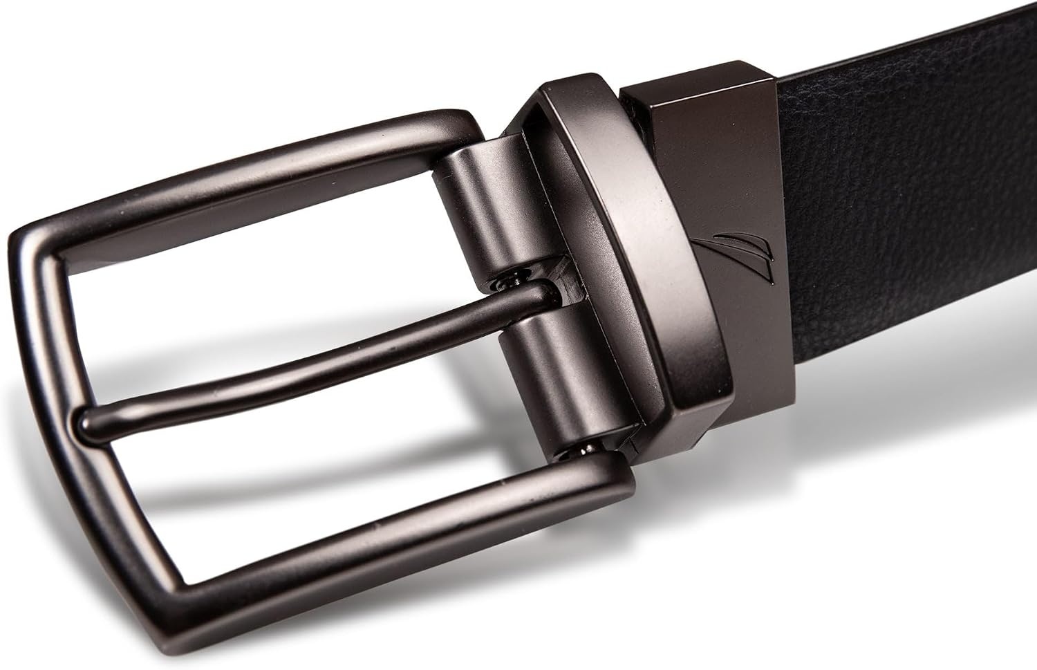 image:imageNautica Mens Reversible Leather Belt 2in1 Classic Everyday Business Work Dress Casual Metal BucklePebbled NavyBlack