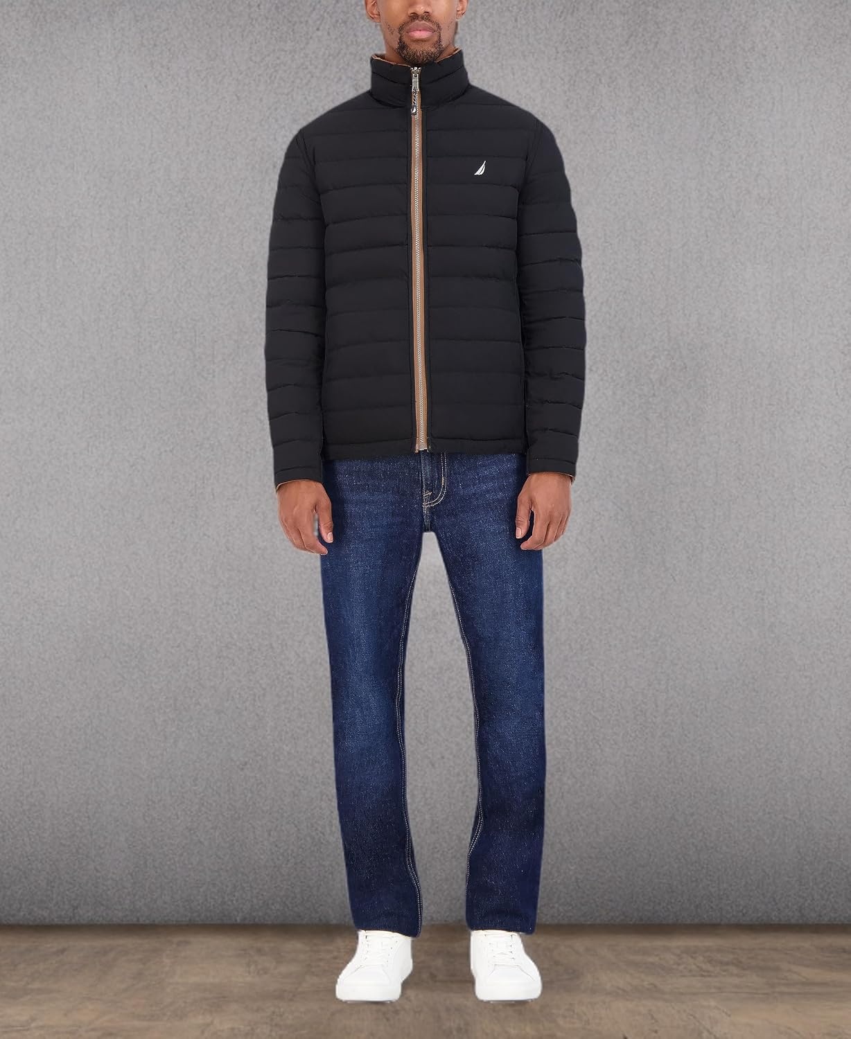 image:imageNautica Mens Reversible Quilted Puffer Jacket Midweight Mechanical Stretch Winter CoatCoco