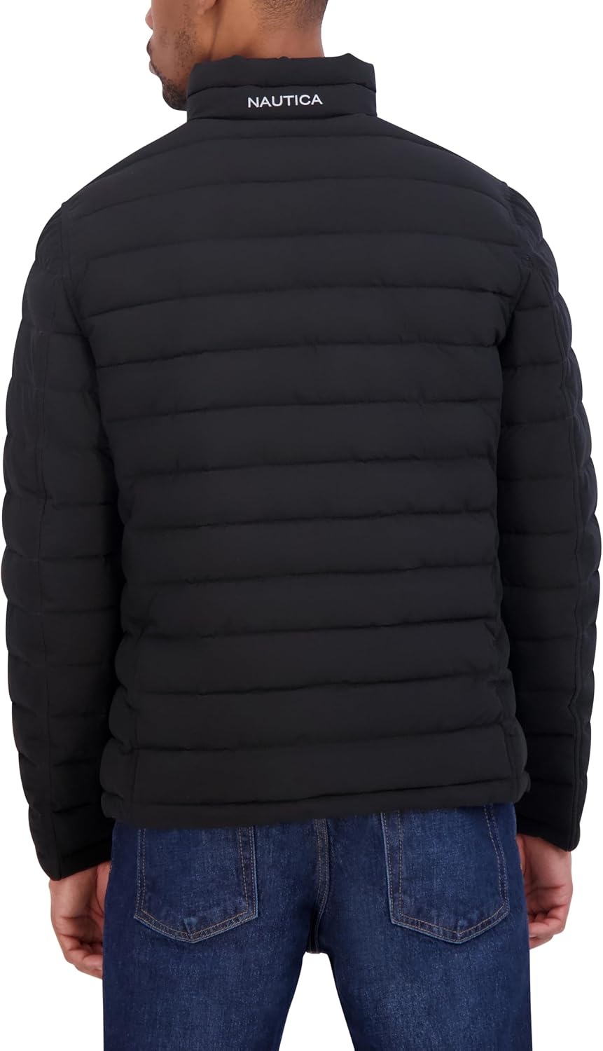 image:imageNautica Mens Reversible Quilted Puffer Jacket Midweight Mechanical Stretch Winter CoatMidnight