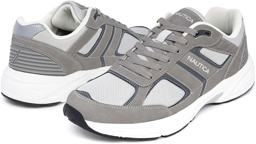 image:imageNautica Mens Running Sneakers Sport Fashion LaceUp Athletic Soft Shoes for Gym Tennis Men Cushioned Breathable Lightweight amp ComfortableGrey Tonalresh