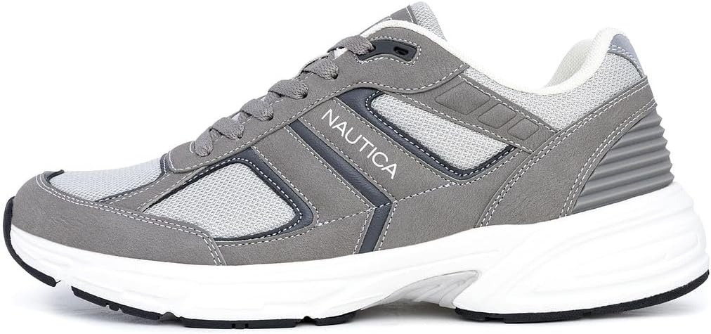 image:imageNautica Mens Running Sneakers Sport Fashion LaceUp Athletic Soft Shoes for Gym Tennis Men Cushioned Breathable Lightweight amp ComfortableGrey Tonalresh