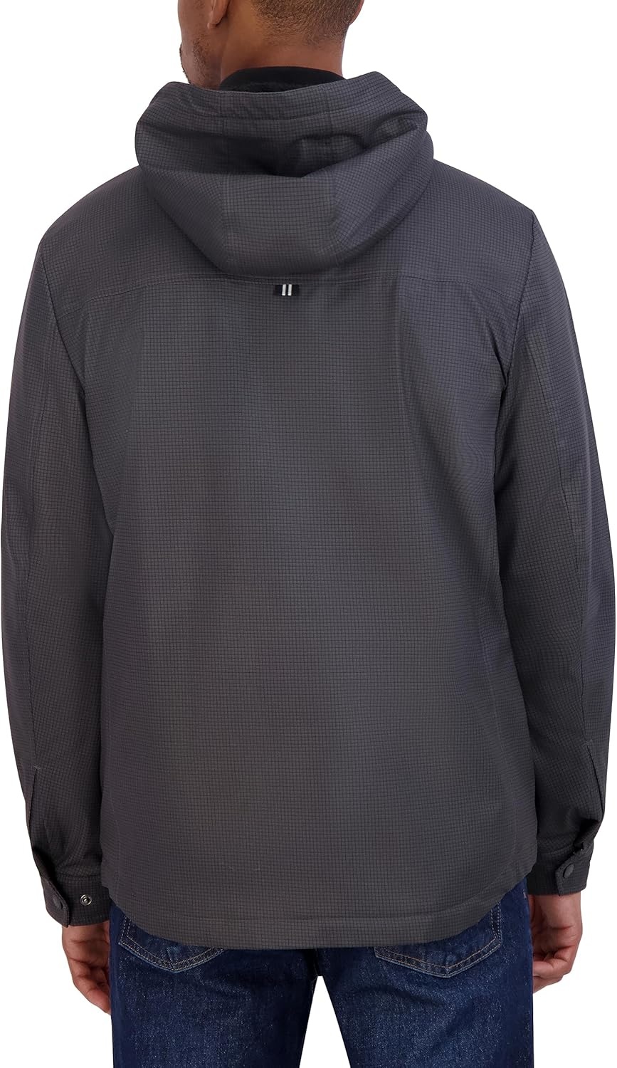 image:imageNautica Mens Sherpa Lined Softshell Jacket Full Zip Adjustable Hood Wind ResistantAsphalt