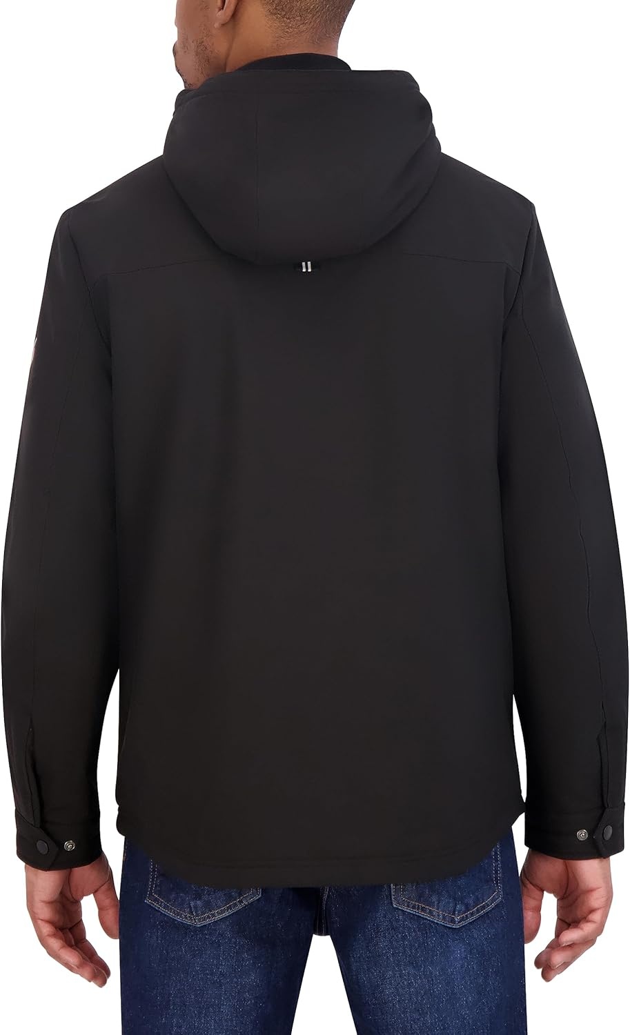 image:imageNautica Mens Sherpa Lined Softshell Jacket Full Zip Adjustable Hood Wind ResistantEbony
