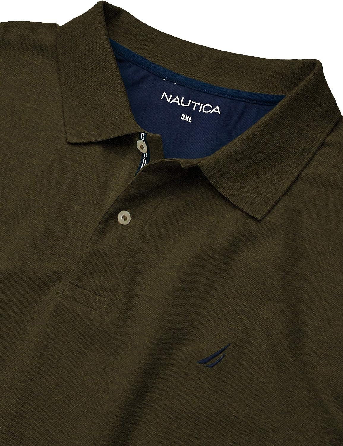 image:imageNautica Mens Short Sleeve Stretch Solid Deck Polo ShirtCoastal Olive Heather