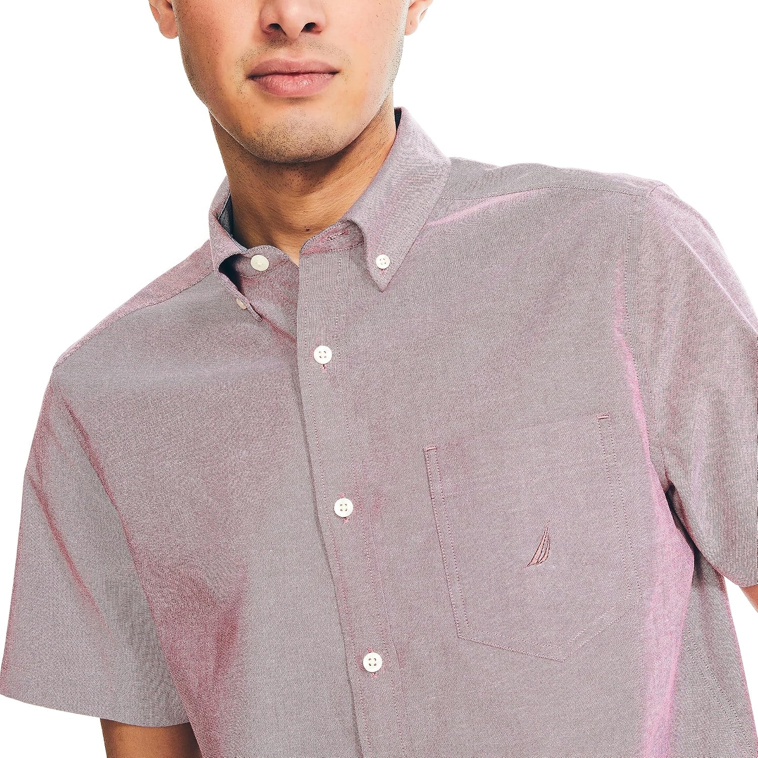 image:imageNautica Mens ShortSleeve Oxford ShirtBiking Red
