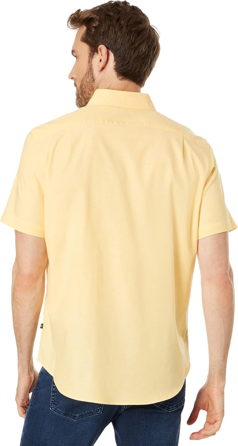 image:imageNautica Mens ShortSleeve Oxford ShirtLight Mimosa