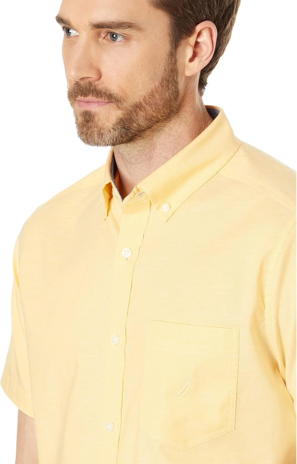 image:imageNautica Mens ShortSleeve Oxford ShirtLight Mimosa
