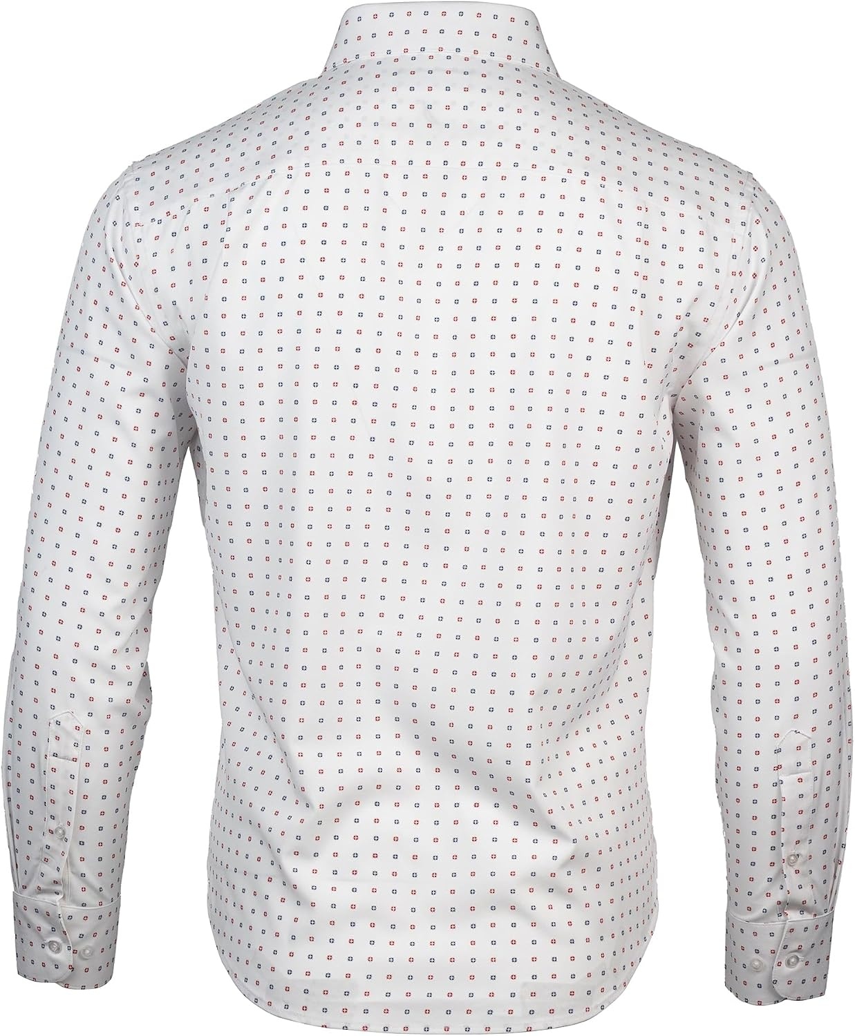 image:imageNautica Mens Slim FitWhite Grnd Red and Navy Print
