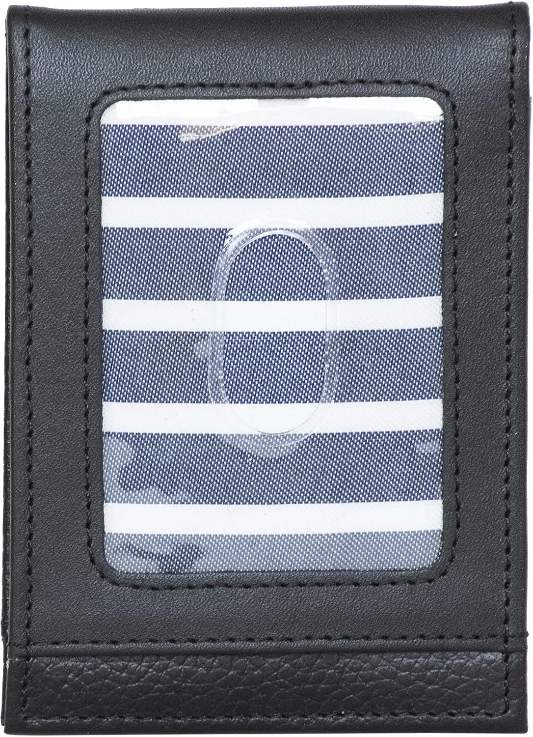 image:imageNautica Mens Slim Wallet Card Case RFID Blocking ID Window Minimalist Lightweight Genuine LeatherJClass Black