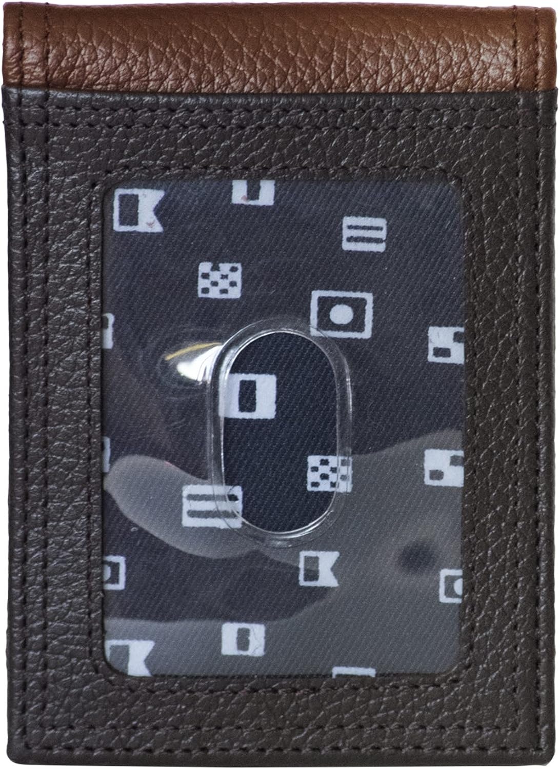image:imageNautica Mens Slim Wallet Card Case RFID Blocking ID Window Minimalist Lightweight Genuine LeatherTwo Tone BlackCognac