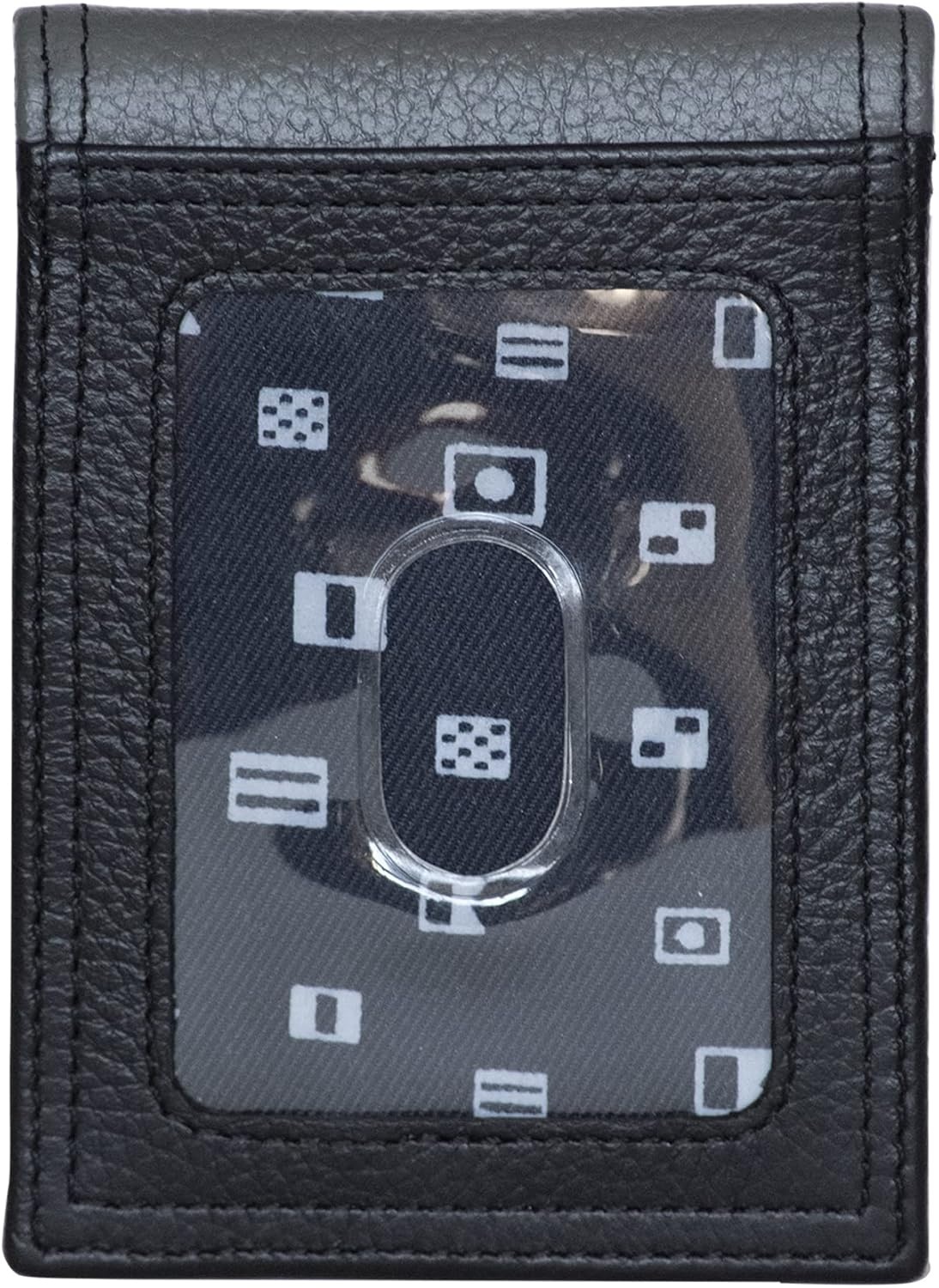 image:imageNautica Mens Slim Wallet Card Case RFID Blocking ID Window Minimalist Lightweight Genuine LeatherTwo Tone BlackGrey