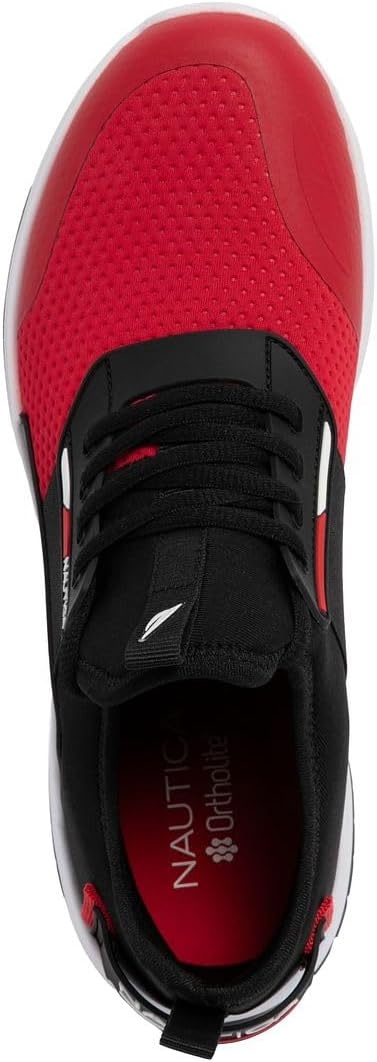 image:imageNautica Mens Sneakers Athletic Comfortable Casual LaceUp Fashion Walking ShoesRed Black Geoff