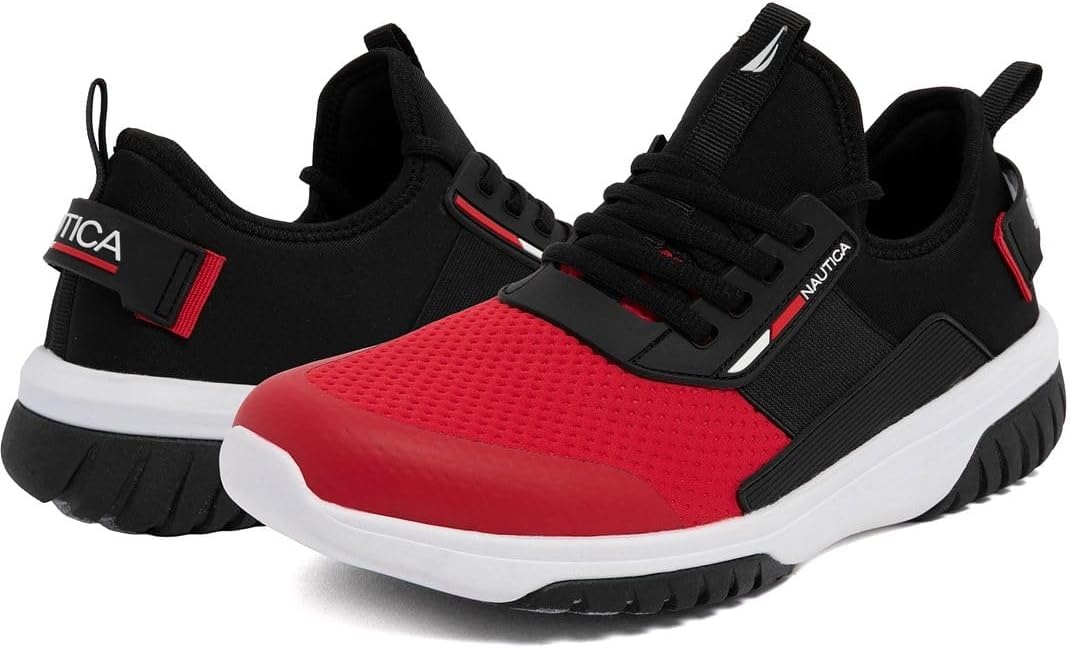 image:imageNautica Mens Sneakers Athletic Comfortable Casual LaceUp Fashion Walking ShoesRed Black Geoff