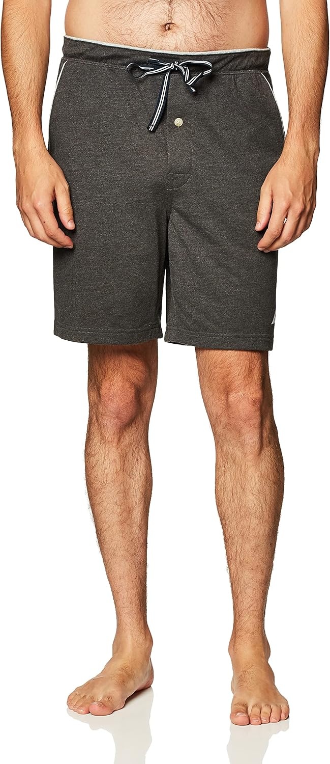 image:imageNautica Mens Soft Knit Elastic Waistband Sleep Lounge ShortCharcoal Heather