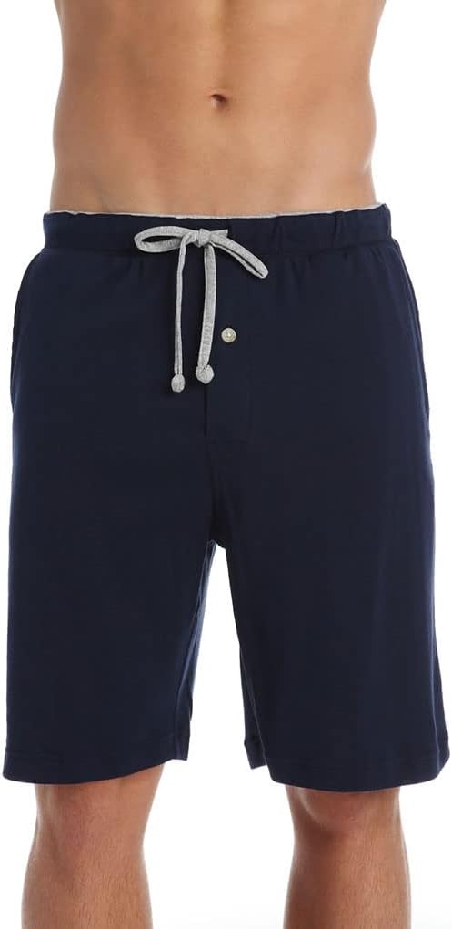 image:imageNautica Mens Soft Knit Elastic Waistband Sleep Lounge ShortNoon Blue