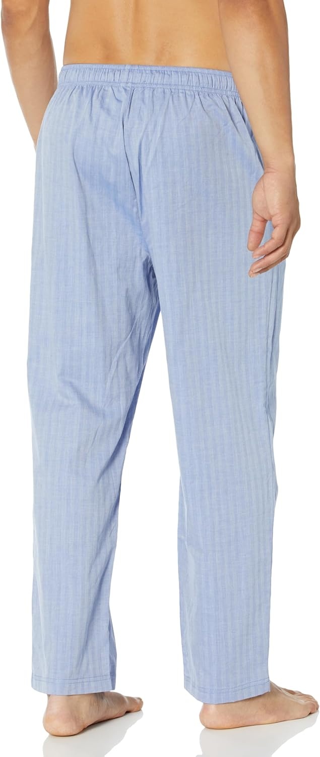 image:imageNautica Mens Soft Woven 100 Cotton Elastic Waistband Sleep Pajama PantBlue Bone