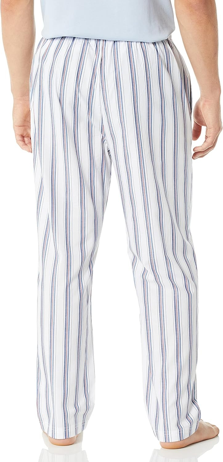 image:imageNautica Mens Soft Woven 100 Cotton Elastic Waistband Sleep Pajama PantBright White