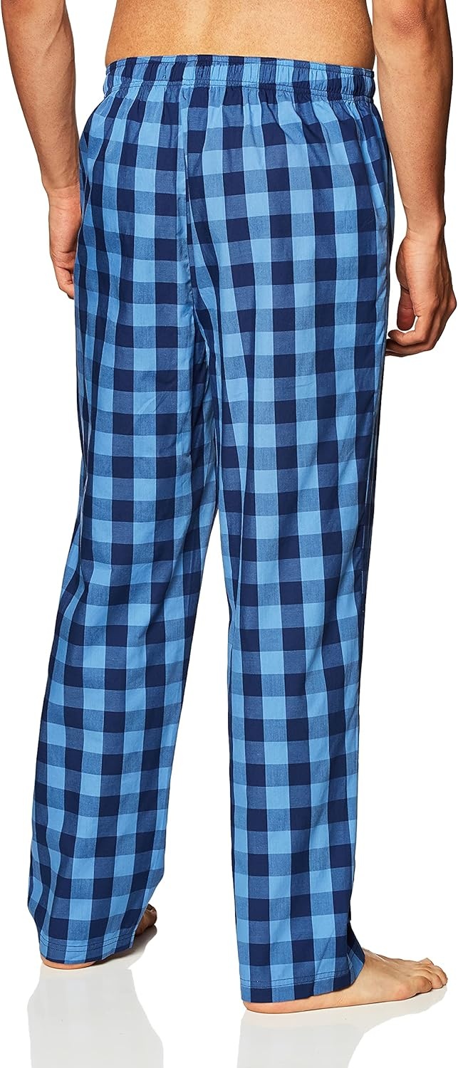 image:imageNautica Mens Soft Woven 100 Cotton Elastic Waistband Sleep Pajama PantBuffalo Blue