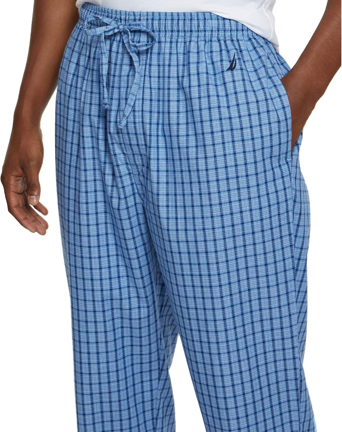 image:imageNautica Mens Soft Woven 100 Cotton Elastic Waistband Sleep Pajama PantFrench Blue