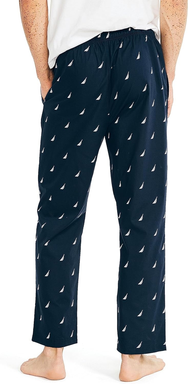 image:imageNautica Mens Soft Woven 100 Cotton Elastic Waistband Sleep Pajama PantMaritime Navy