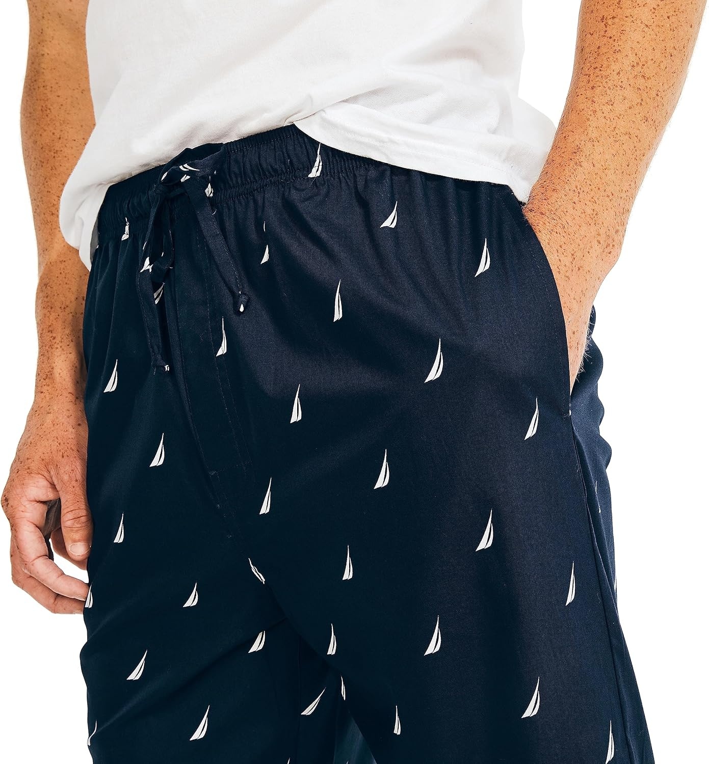 image:imageNautica Mens Soft Woven 100 Cotton Elastic Waistband Sleep Pajama PantMaritime Navy