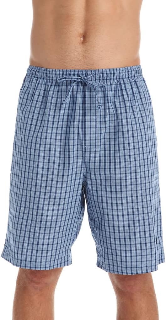 image:imageNautica Mens Soft Woven 100 Cotton Elastic Waistband Sleep Pajama ShortFrench Blue