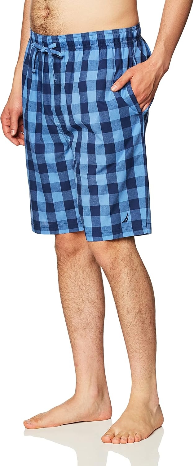 image:imageNautica Mens Soft Woven 100 Cotton Elastic Waistband Sleep Pajama ShortNavy