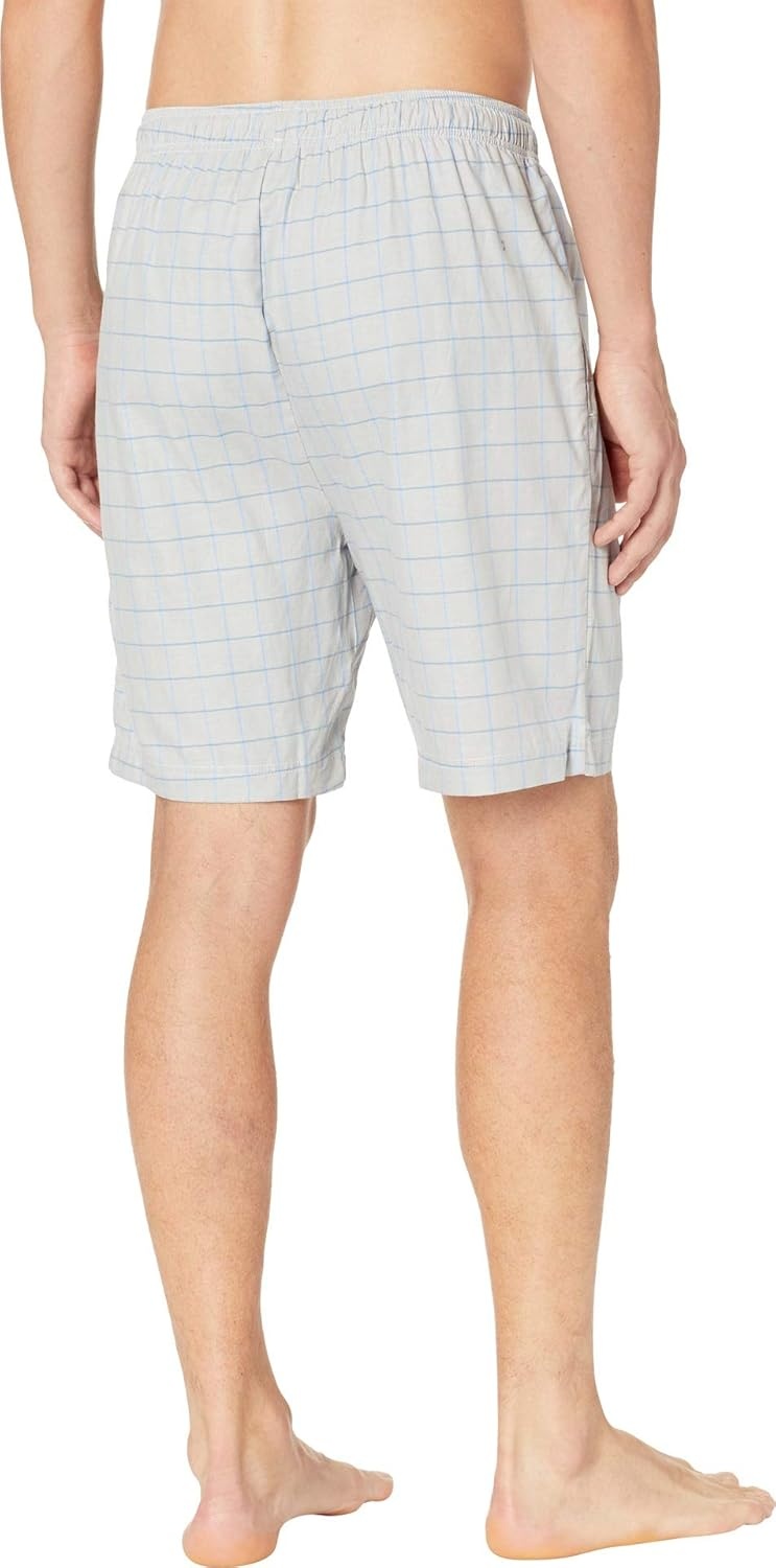 image:imageNautica Mens Soft Woven 100 Cotton Elastic Waistband Sleep Pajama ShortNeutral Grey