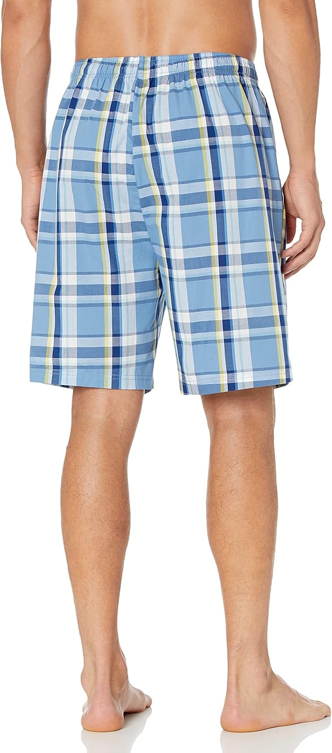 image:imageNautica Mens Soft Woven 100 Cotton Elastic Waistband Sleep Pajama ShortSky Blue