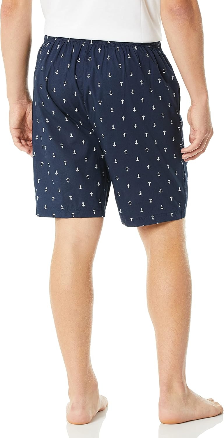 image:imageNautica Mens Soft Woven 100 Cotton Elastic Waistband Sleep Pajama ShortTrue Navy