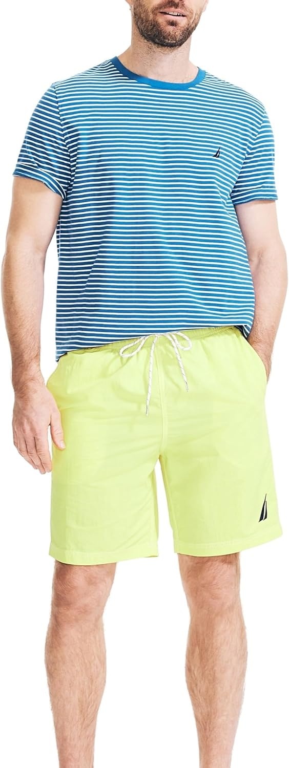 image:imageNautica Mens Solid Quick Dry Classic Logo SwimTrunkBlazing Yellow