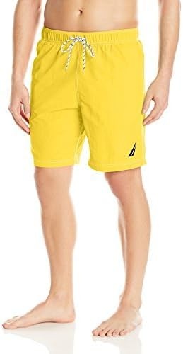 image:imageNautica Mens Solid Quick Dry Classic Logo SwimTrunkBlazing Yellow