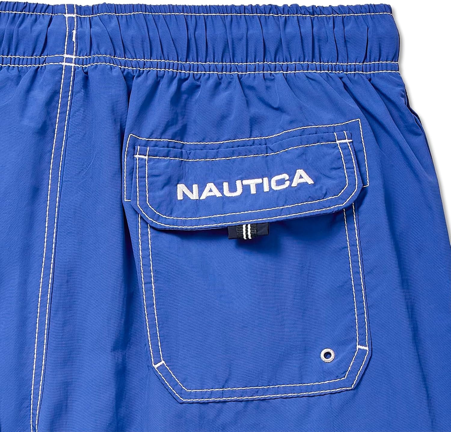 image:imageNautica Mens Solid Quick Dry Classic Logo SwimTrunkBright Cobalt