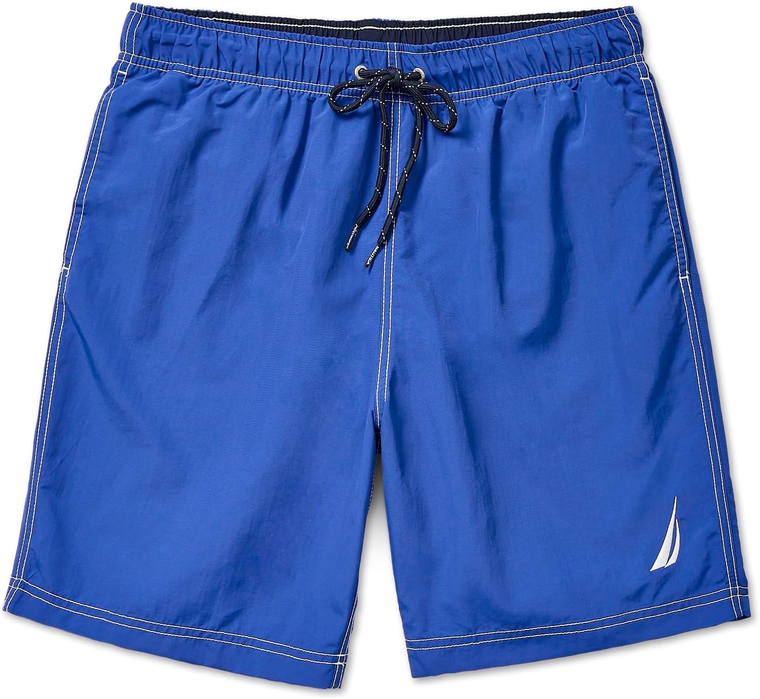 image:imageNautica Mens Solid Quick Dry Classic Logo SwimTrunkBright Cobalt