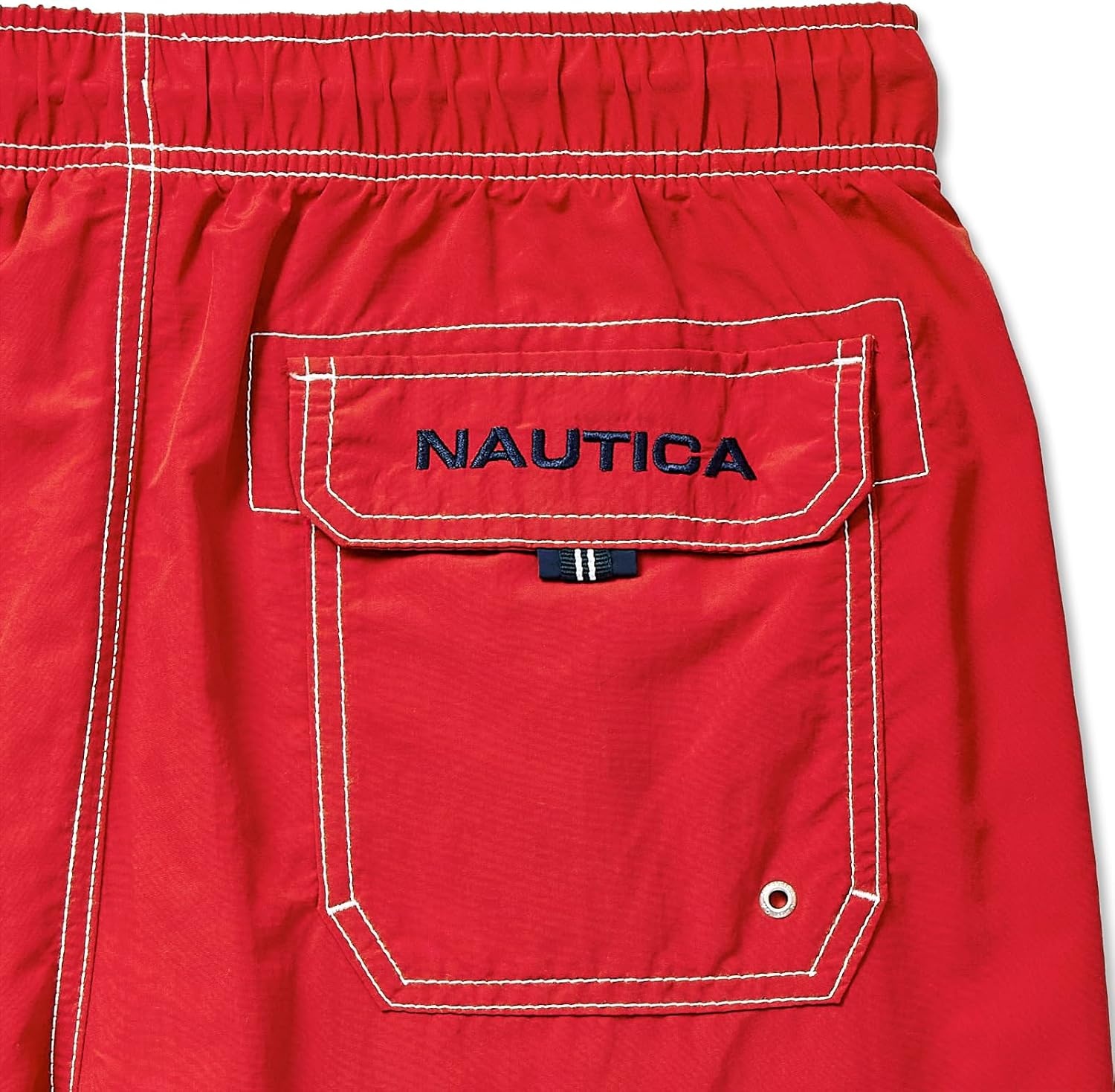 image:imageNautica Mens Solid Quick Dry Classic Logo SwimTrunkNautica Red