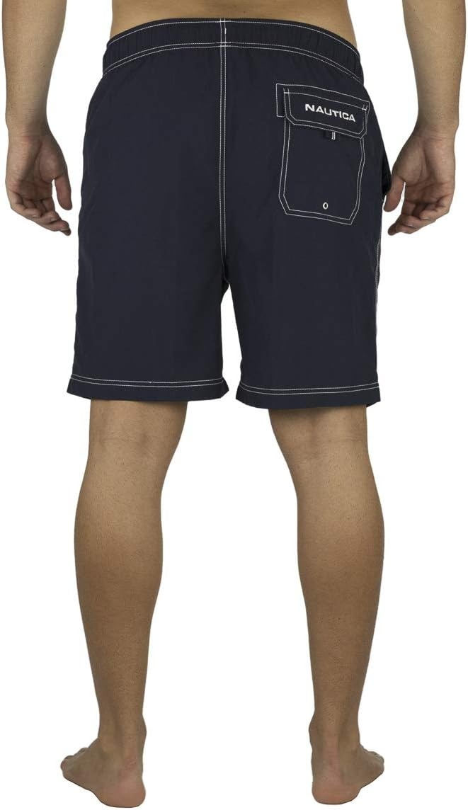 image:imageNautica Mens Solid Quick Dry Classic Logo SwimTrunkNavy