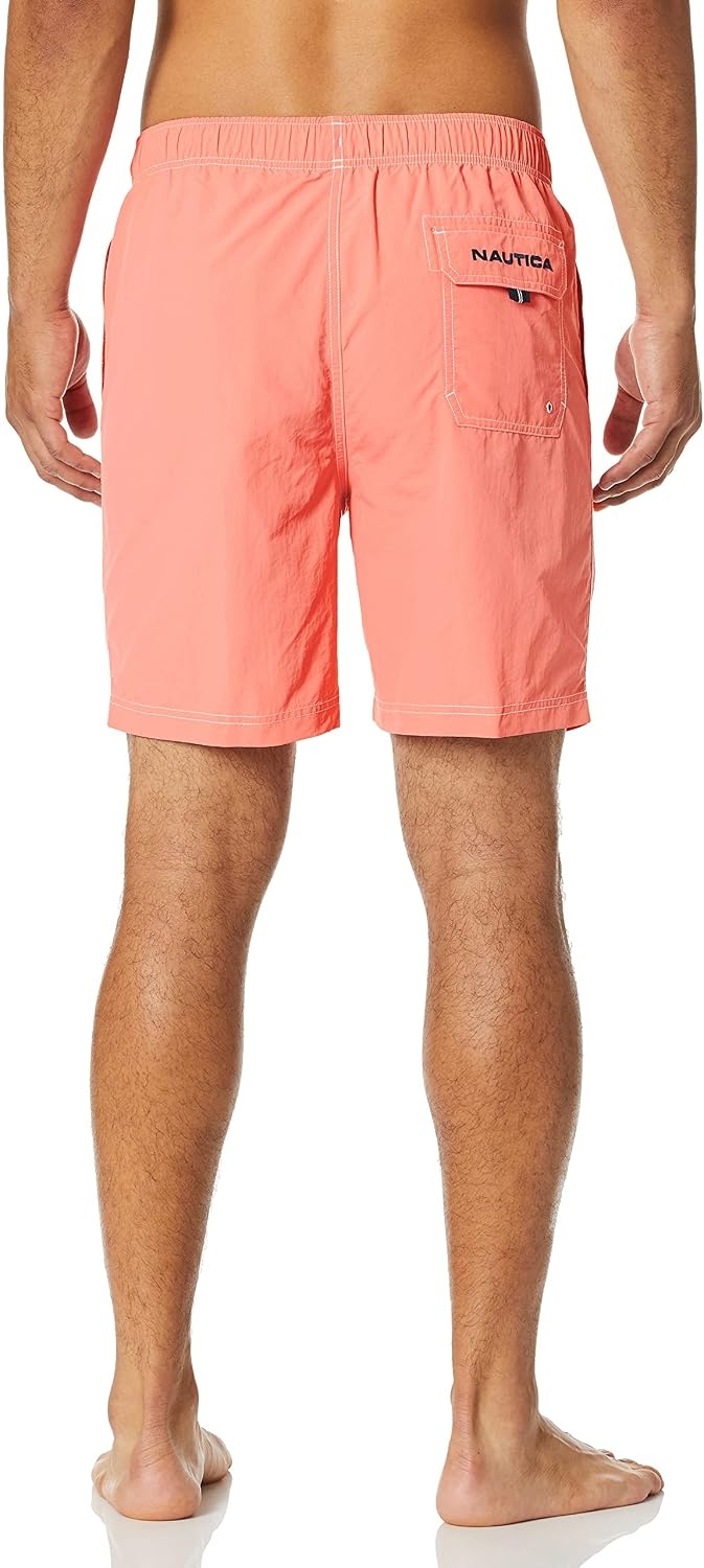 image:imageNautica Mens Solid Quick Dry Classic Logo SwimTrunkPale Coral